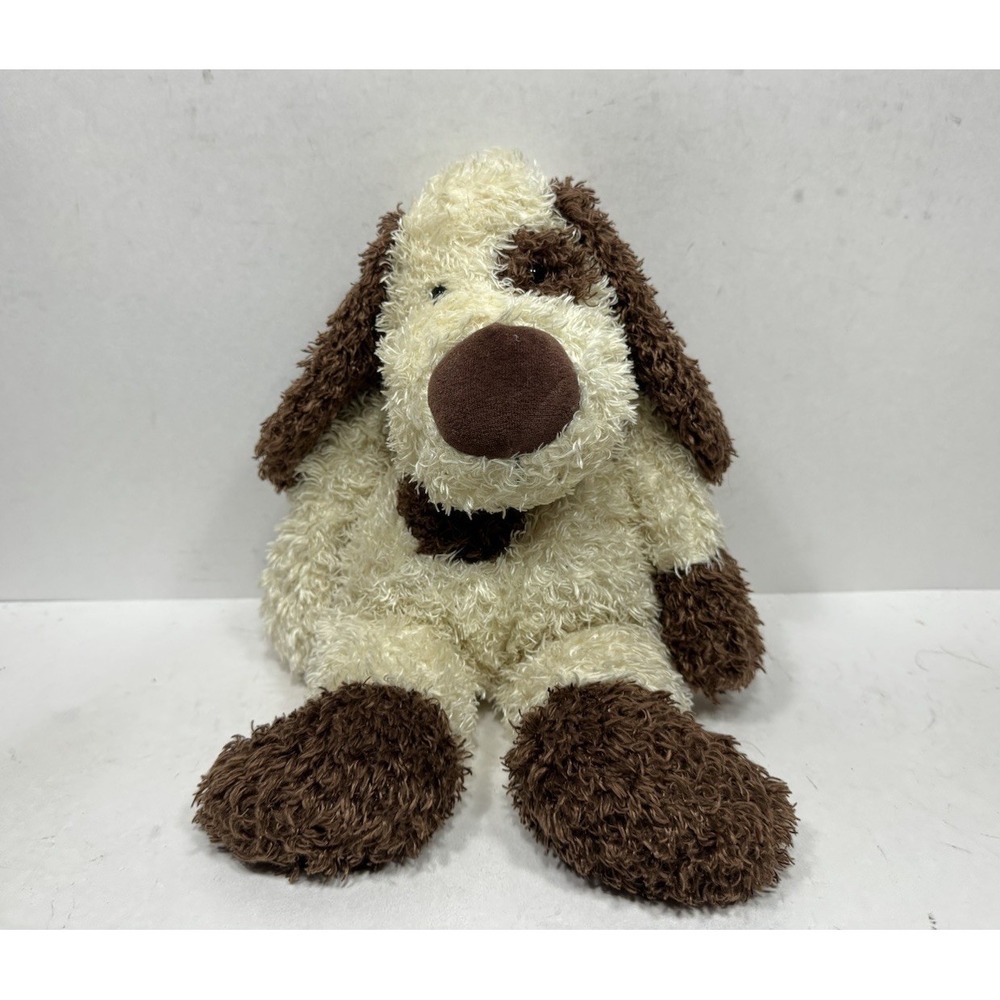HTF Jellycat Retired Bunglie Malcolm Mutt Puppy Dog Cream & Brown Plush Toy